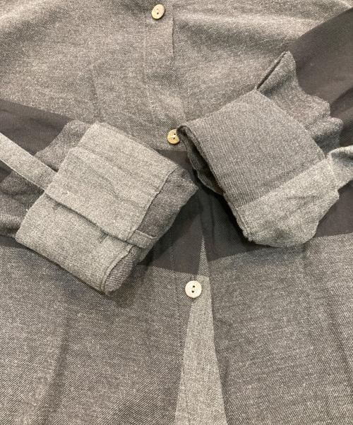 芽風（メフウ）芽風 (メフウ) 襟デザインボーダーシャツワンピース グレー サイズ:38の古着・服飾アイテム