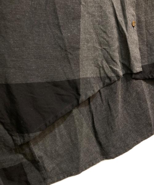 芽風（メフウ）芽風 (メフウ) 襟デザインボーダーシャツワンピース グレー サイズ:38の古着・服飾アイテム