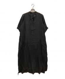 journal standard L'essage（ジャーナルスタンダード レサージュ）の古着「フレンチリネンスキッパーワンピース」｜ブラック
