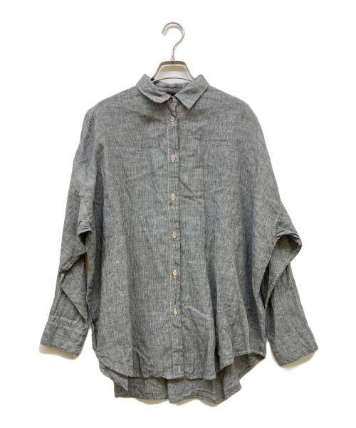 Spick and Span（スピック＆スパン）Spick and Span (スピック＆スパン) 80リネンカシュクールビッグシャツ ブラック サイズ:Freeの古着・服飾アイテム