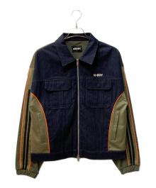 NERDY（ノルディ）の古着「DENIM MIX TRACK TOP」｜インディゴ×カーキ