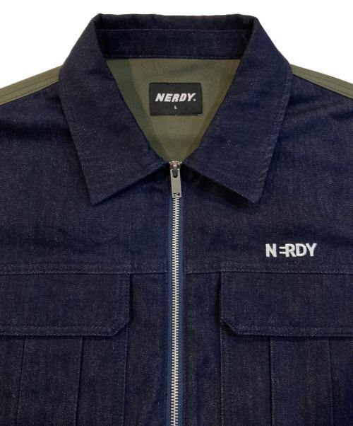 NERDY（ノルディ）NERDY (ノルディ) DENIM MIX TRACK TOP インディゴ×カーキ サイズ:Lの古着・服飾アイテム