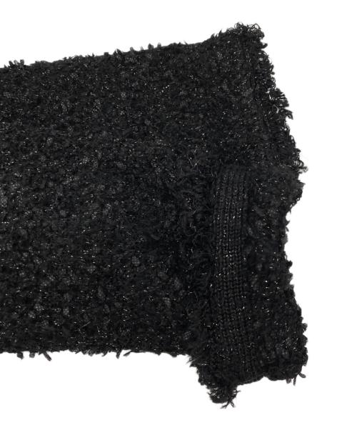 La boutique BonBon（ラブティックボンボン）La boutique BonBon (ラブティックボンボン) ツイードニットカーディガン ブラック サイズ:FREEの古着・服飾アイテム