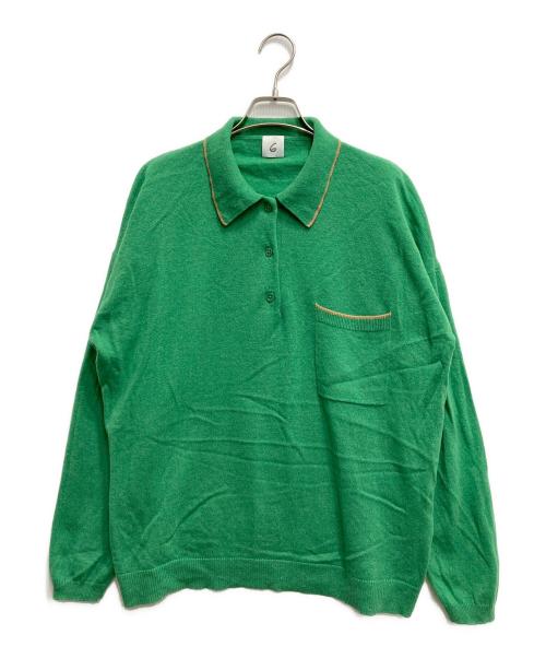 6(ROKU) BEAUTY&YOUTH（ロク ビューティーアンドユース）6(ROKU) BEAUTY&YOUTH (ロク ビューティーアンドユース) CASHMERE BIG SHIRT KNIT PULLOVER グリーン サイズ:Freeの古着・服飾アイテム