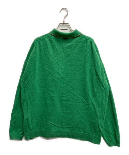 6(ROKU) BEAUTY&YOUTH（ロク ビューティーアンドユース）6(ROKU) BEAUTY&YOUTH (ロク ビューティーアンドユース) CASHMERE BIG SHIRT KNIT PULLOVER グリーン サイズ:Freeの古着・服飾アイテム