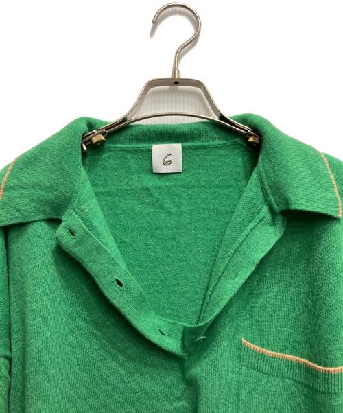 6(ROKU) BEAUTY&YOUTH（ロク ビューティーアンドユース）6(ROKU) BEAUTY&YOUTH (ロク ビューティーアンドユース) CASHMERE BIG SHIRT KNIT PULLOVER グリーン サイズ:Freeの古着・服飾アイテム