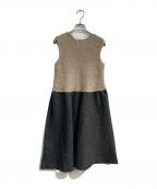 45Rフォーティファイブ・アール）の古着「ノースリーブニットワンピース　7125008」｜ベージュ×グレー