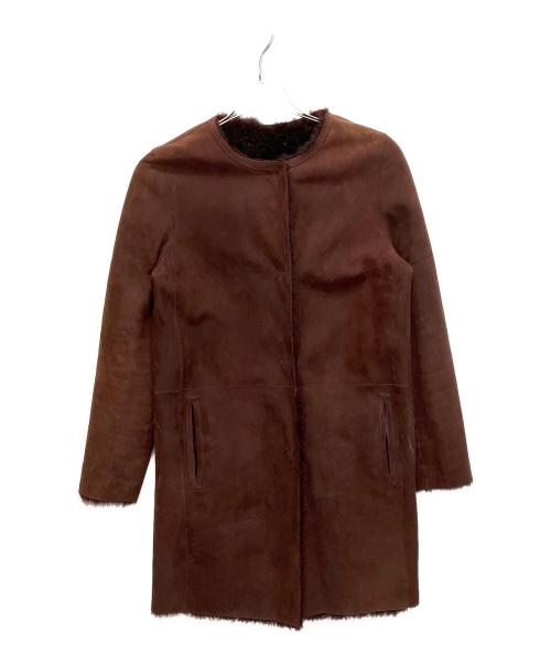 yves salomon（イヴサロモン）yves salomon (イヴサロモン) ムートンコート ボルドー サイズ:34の古着・服飾アイテム