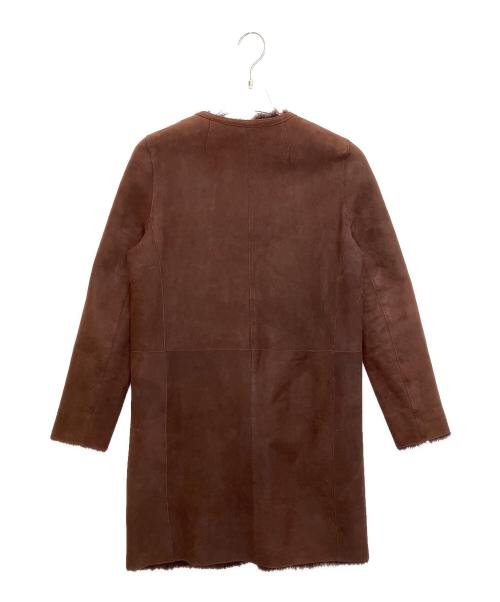 yves salomon（イヴサロモン）yves salomon (イヴサロモン) ムートンコート ボルドー サイズ:34の古着・服飾アイテム