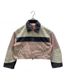 MAISON SPECIAL（メゾンスペシャル）の古着「エイジングカラーブロックオックスジャケット」｜ピンク
