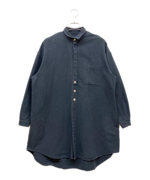 SUNNEI（スンネイ）SUNNEI (スンネイ) キャンバスロングオーバーシャツ ネイビー サイズ:Sの古着・服飾アイテム