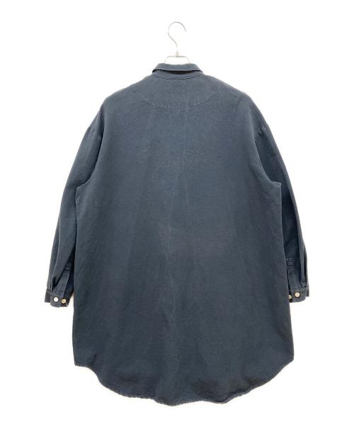 SUNNEI（スンネイ）SUNNEI (スンネイ) キャンバスロングオーバーシャツ ネイビー サイズ:Sの古着・服飾アイテム