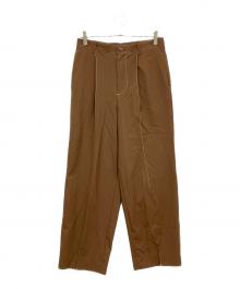 digawel（ディガウェル）の古着「Stitch 1Tuck Pants」｜ブラウン