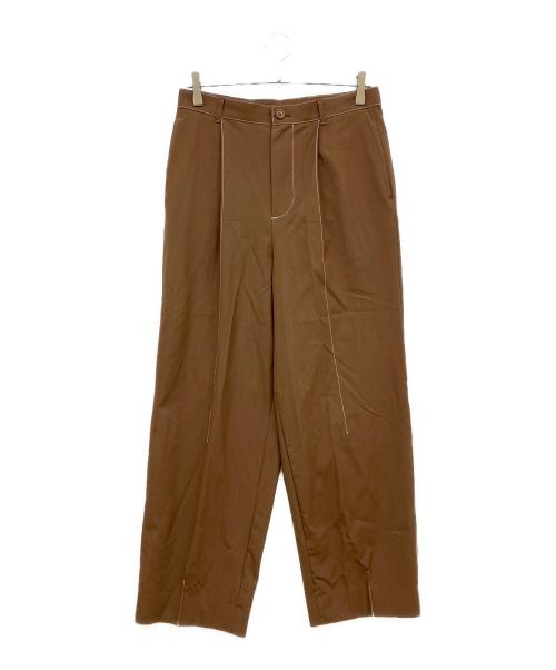 digawel（ディガウェル）digawel (ディガウェル) Stitch 1Tuck Pants ブラウン サイズ:2の古着・服飾アイテム
