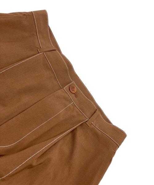 digawel（ディガウェル）digawel (ディガウェル) Stitch 1Tuck Pants ブラウン サイズ:2の古着・服飾アイテム