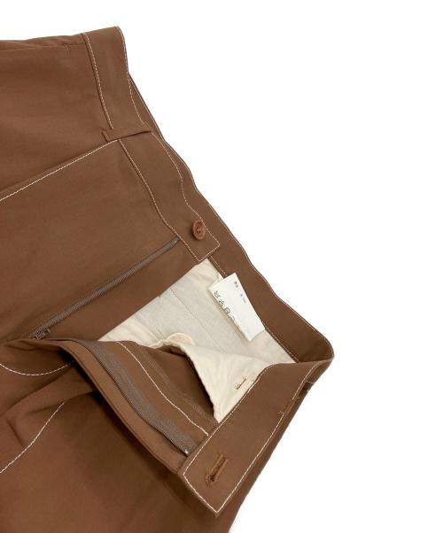 digawel（ディガウェル）digawel (ディガウェル) Stitch 1Tuck Pants ブラウン サイズ:2の古着・服飾アイテム