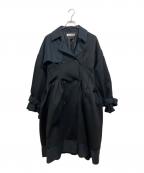 malamuteマラミュート）の古着「pleated trench coat」｜ブラック