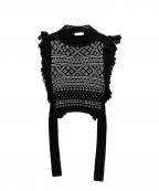 HYKEハイク）の古着「NORDIC FRINGE SWEATER VEST」｜ブラック