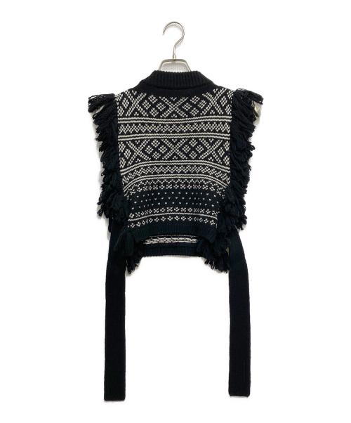 HYKE（ハイク）HYKE (ハイク) NORDIC FRINGE SWEATER VEST ブラック サイズ:FREEの古着・服飾アイテム