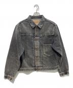 anachronormアナクロノーム）の古着「FRONT TUCK WASHED BLACK DENIM JACKET　81868050535」｜グレー