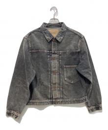 anachronorm（アナクロノーム）の古着「FRONT TUCK WASHED BLACK DENIM JACKET　81868050535」｜グレー