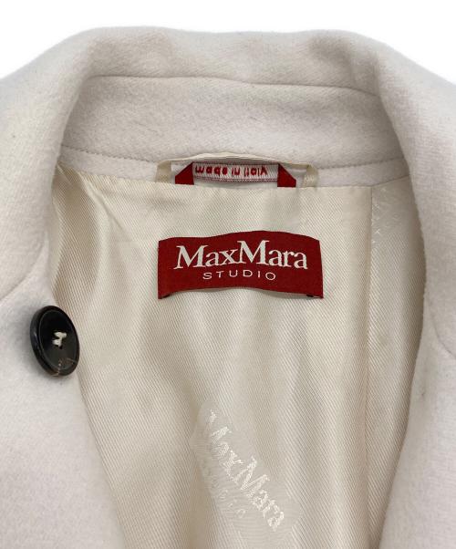 Max Mara Studio（マックスマーラ ストゥディオ）Max Mara Studio (マックスマーラ ストゥディオ) Bコラージュ ピュアヴァージンウールコート アイボリー サイズ:40の古着・服飾アイテム