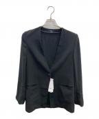 theoryセオリー）の古着「Powder Crepe Collarless JKT N」｜ブラック