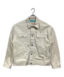 MUZE TURQUOISE LABEL（ミューズ ターコイズ レーベル）の古着「HEM SLIT WIDE DENIM JACKET」｜アイボリー
