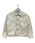 MUZE TURQUOISE LABEL（ミューズ ターコイズ レーベル）の古着「HEM SLIT WIDE DENIM JACKET」｜アイボリー