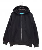 MUZEミューズ）の古着「CIRCUIT RELAXED FIT ZIP-UP HOODIE」｜ブラック