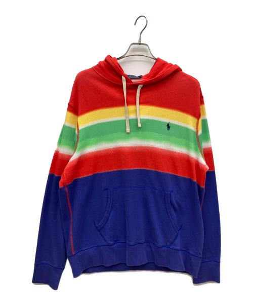 POLO RALPH LAUREN（ポロ・ラルフローレン）POLO RALPH LAUREN (ポロ・ラルフローレン) Spectra Stripe Hoodie レッド サイズ:Lの古着・服飾アイテム