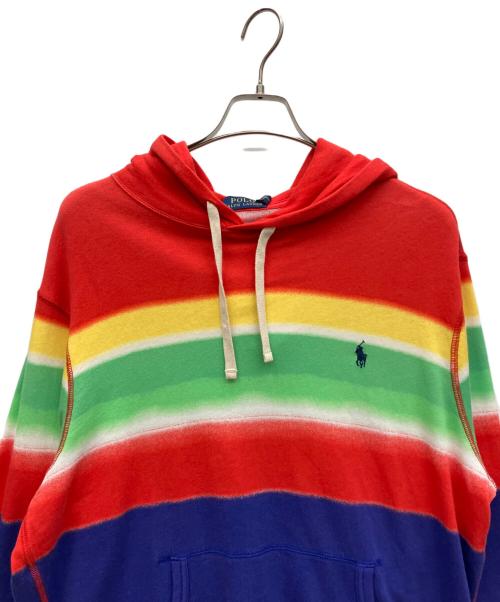 POLO RALPH LAUREN（ポロ・ラルフローレン）POLO RALPH LAUREN (ポロ・ラルフローレン) Spectra Stripe Hoodie レッド サイズ:Lの古着・服飾アイテム