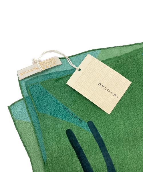 BVLGARI（ブルガリ）BVLGARI (ブルガリ) animal print silk scarf グリーンの古着・服飾アイテム