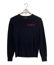 dunhill（ダンヒル）の古着「1921 スクリプトロゴ クルーネックニット」｜ネイビー