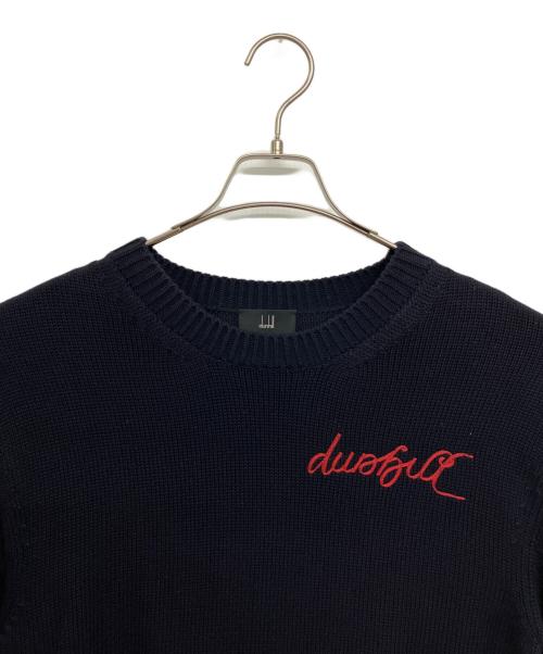 dunhill（ダンヒル）dunhill (ダンヒル) 1921 スクリプトロゴ クルーネックニット ネイビー サイズ:Sの古着・服飾アイテム