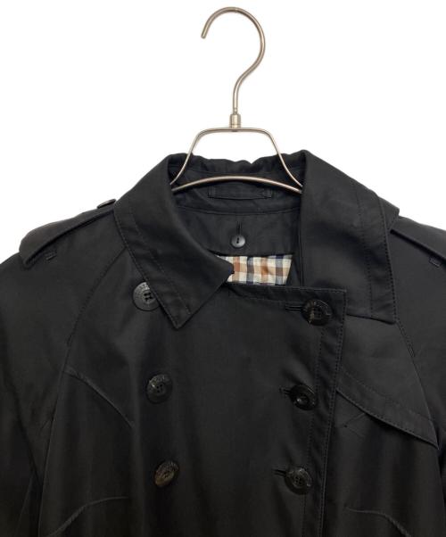 Aquascutum（アクアスキュータム）Aquascutum (アクアスキュータム) ライナー付トレンチコート ブラック サイズ:Mの古着・服飾アイテム