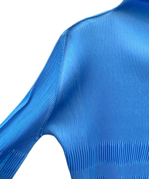 PLEATS PLEASE（プリーツプリーズ）PLEATS PLEASE (プリーツプリーズ) プリーツモックネックブラウス ライトブルー サイズ:3の古着・服飾アイテム