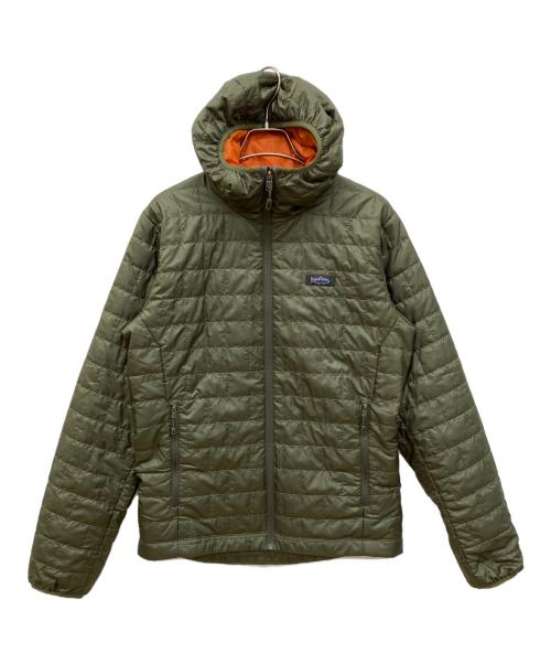 Patagonia（パタゴニア）Patagonia (パタゴニア) NANO Puff Fitz ROY Trout Hoody　メンズ ナノ パフ フィッツロイ トラウト フーディ 中綿ジャケット オリーブ サイズ:Sの古着・服飾アイテム
