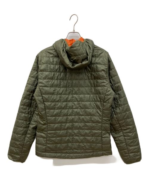 Patagonia（パタゴニア）Patagonia (パタゴニア) NANO Puff Fitz ROY Trout Hoody　メンズ ナノ パフ フィッツロイ トラウト フーディ 中綿ジャケット オリーブ サイズ:Sの古着・服飾アイテム