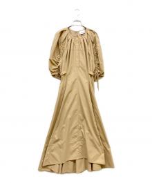 3.1 phillip lim（スリーワンフィリップリム）の古着「Puffed Sleeve Flare Dress W Shirr」｜ベージュ