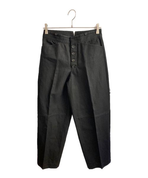 JIL SANDER（ジルサンダー）JIL SANDER (ジルサンダー) コットンリネン ワイドパンツ ブラック サイズ:34の古着・服飾アイテム
