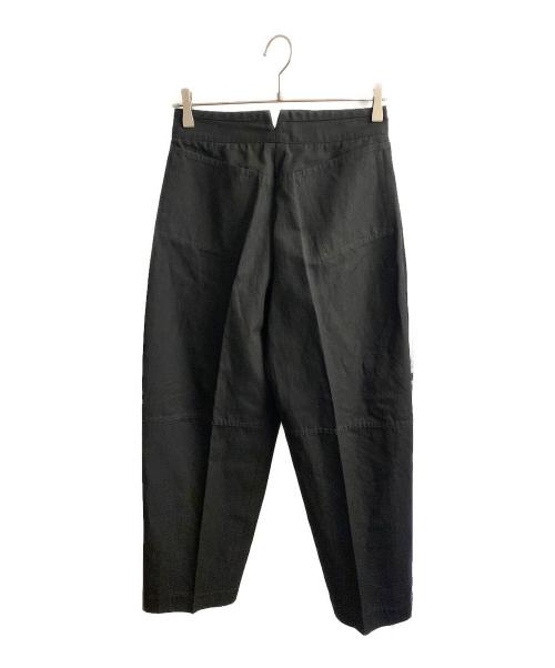 JIL SANDER（ジルサンダー）JIL SANDER (ジルサンダー) コットンリネン ワイドパンツ ブラック サイズ:34の古着・服飾アイテム