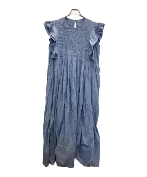 SLOBE IENA（スローブ イエナ）SLOBE IENA (スローブ イエナ) ピンタックフリルワンピース ライトブルー サイズ:FREEの古着・服飾アイテム