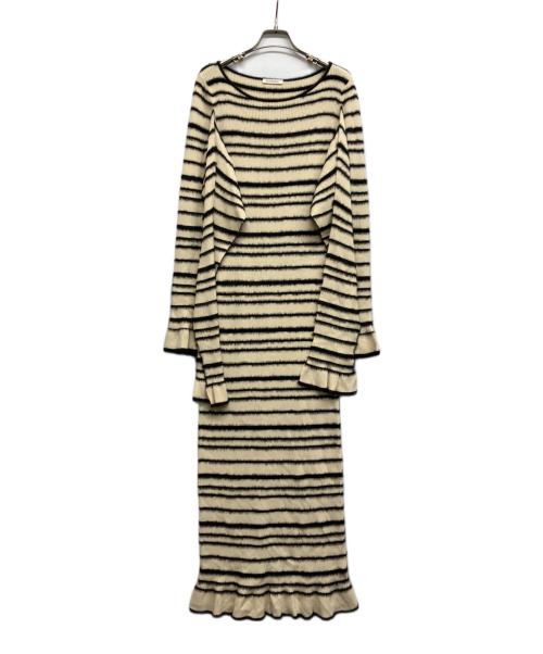 By Malene Birger（バイマレーネビルガー）BY MALENE BIRGER (バイマレーネビルガー) ボーダーニットワンピース ベージュ サイズ:XSの古着・服飾アイテム