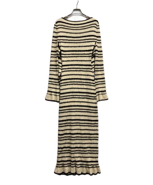 By Malene Birger（バイマレーネビルガー）BY MALENE BIRGER (バイマレーネビルガー) ボーダーニットワンピース ベージュ サイズ:XSの古着・服飾アイテム