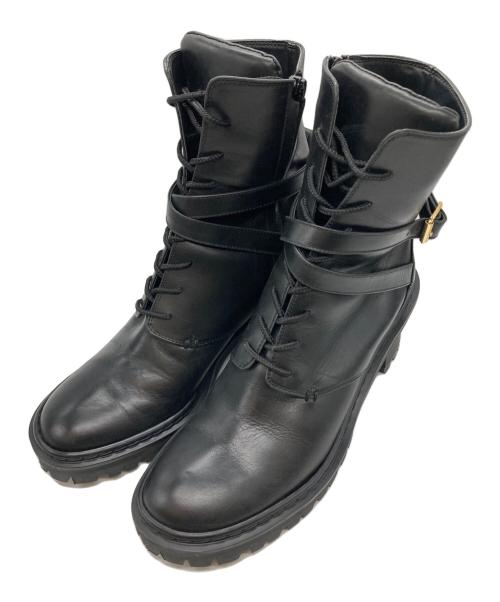 Pippichic（ピッピシック）Pippichic (ピッピシック) OBLIQUE コンバット ブーツ ブラック サイズ:38の古着・服飾アイテム