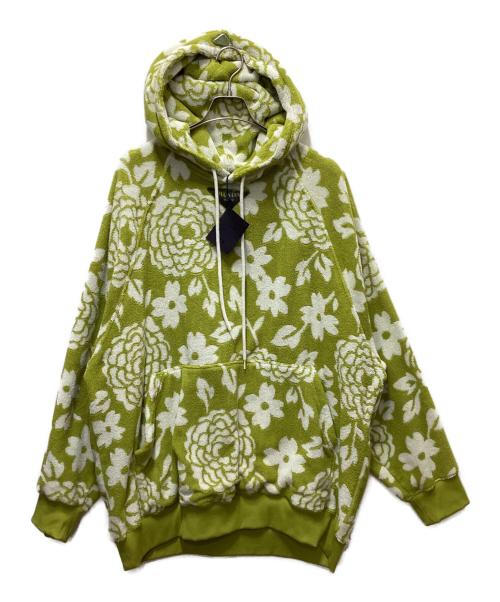 PRADA（プラダ）PRADA (プラダ) フラワープリントジャガードテリークロスパーカー グリーン サイズ:Lの古着・服飾アイテム