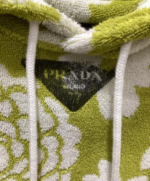 PRADA（プラダ）PRADA (プラダ) フラワープリントジャガードテリークロスパーカー グリーン サイズ:Lの古着・服飾アイテム