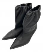 Pippichicピッピシック）の古着「BALLON フェイクレザー ショートブーツ」｜ブラック