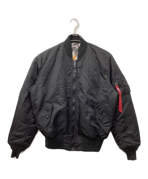ALPHA INDUSTRIES（アルファインダストリーズ）ALPHA INDUSTRIES (アルファインダストリーズ) 2WAY プリントライニングMA-1フライトジャケット ブラック サイズ:Mの古着・服飾アイテム